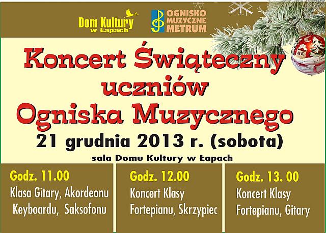 oncert Świąteczny uczniów Ogniska Muzycznego