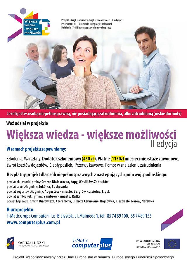 „Większa wiedza- większe możliwości – II edycja”. 